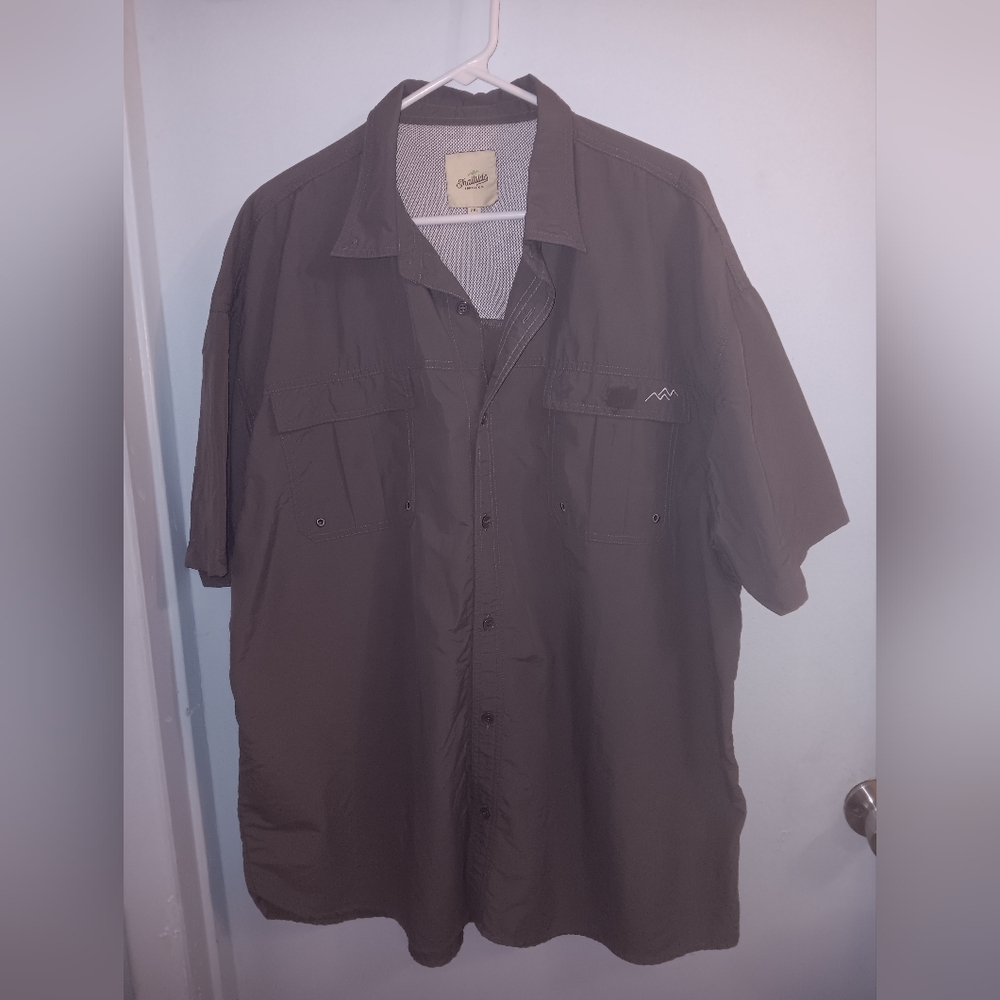 Trailside Supply Co. Short Sleeve Button-Up Shirt Fishing Vented Vent 2xl XXL